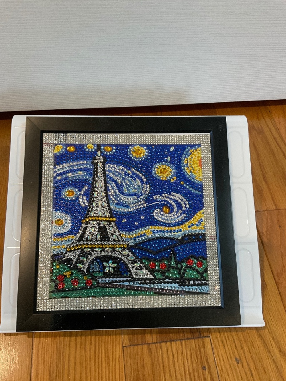 Diamond Art Framed Painting of Eiffel Tower, 8" x 8"